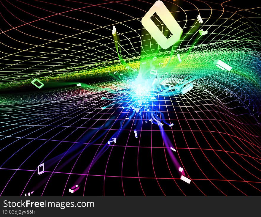 Dynamic interplay of attractive forms on the subject of modern technologies, communications, energy, motion and space. Dynamic interplay of attractive forms on the subject of modern technologies, communications, energy, motion and space