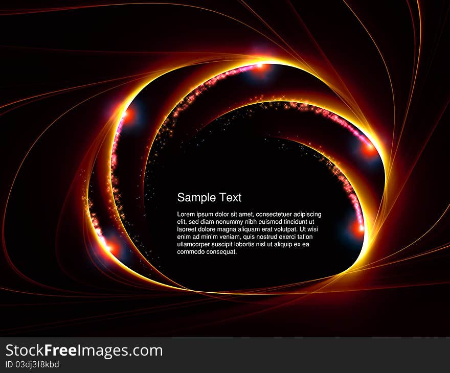 Interplay of lights and abstract forms on the subject of modern science and technology. Interplay of lights and abstract forms on the subject of modern science and technology