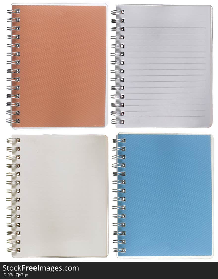 Notebook brown and blue. isolated over white