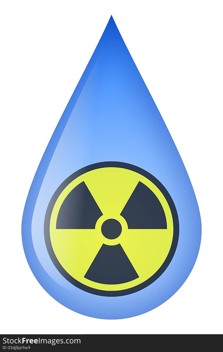 Drop of water polluted by radiation. Drop of water polluted by radiation