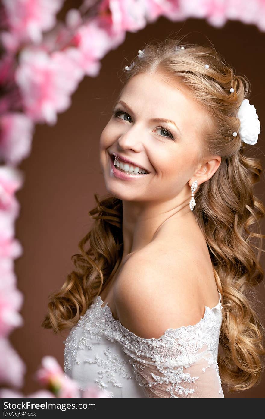 Luxury bride on a bright background