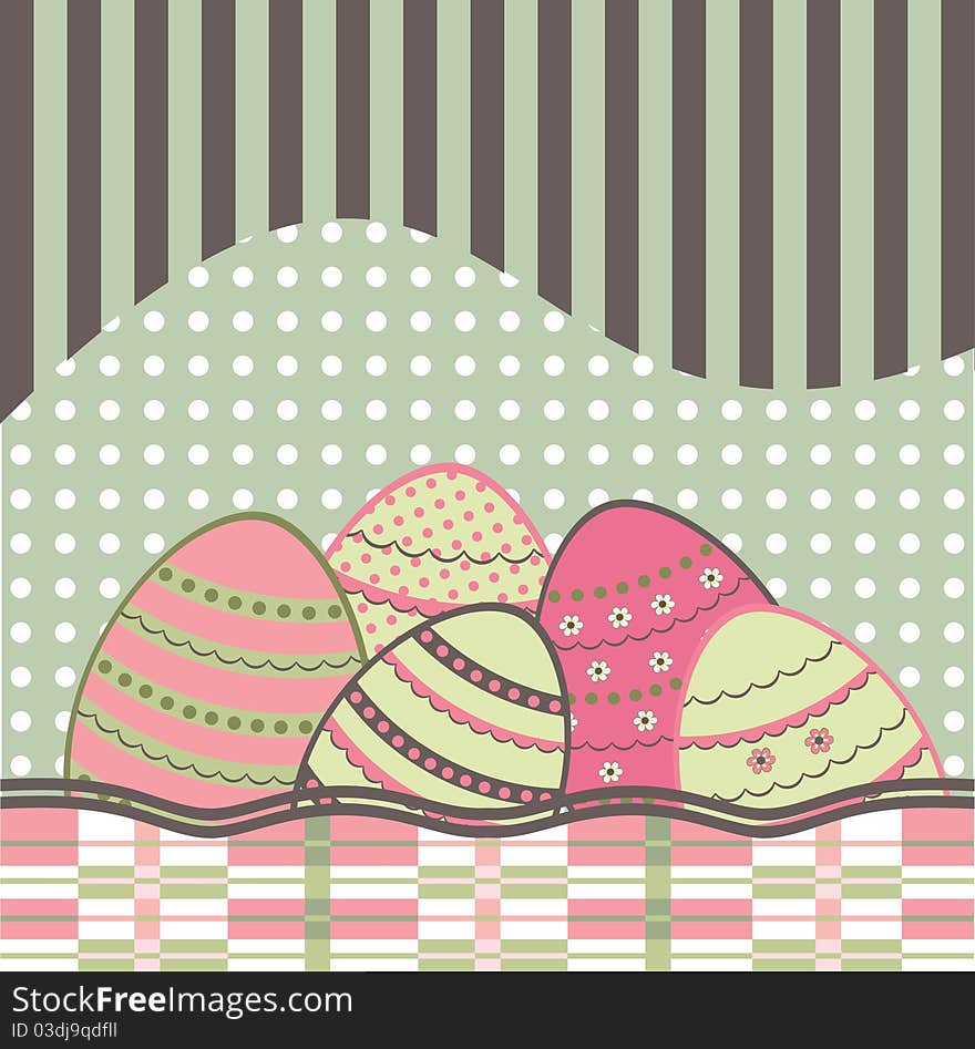 Easter eggs background. Easter card.