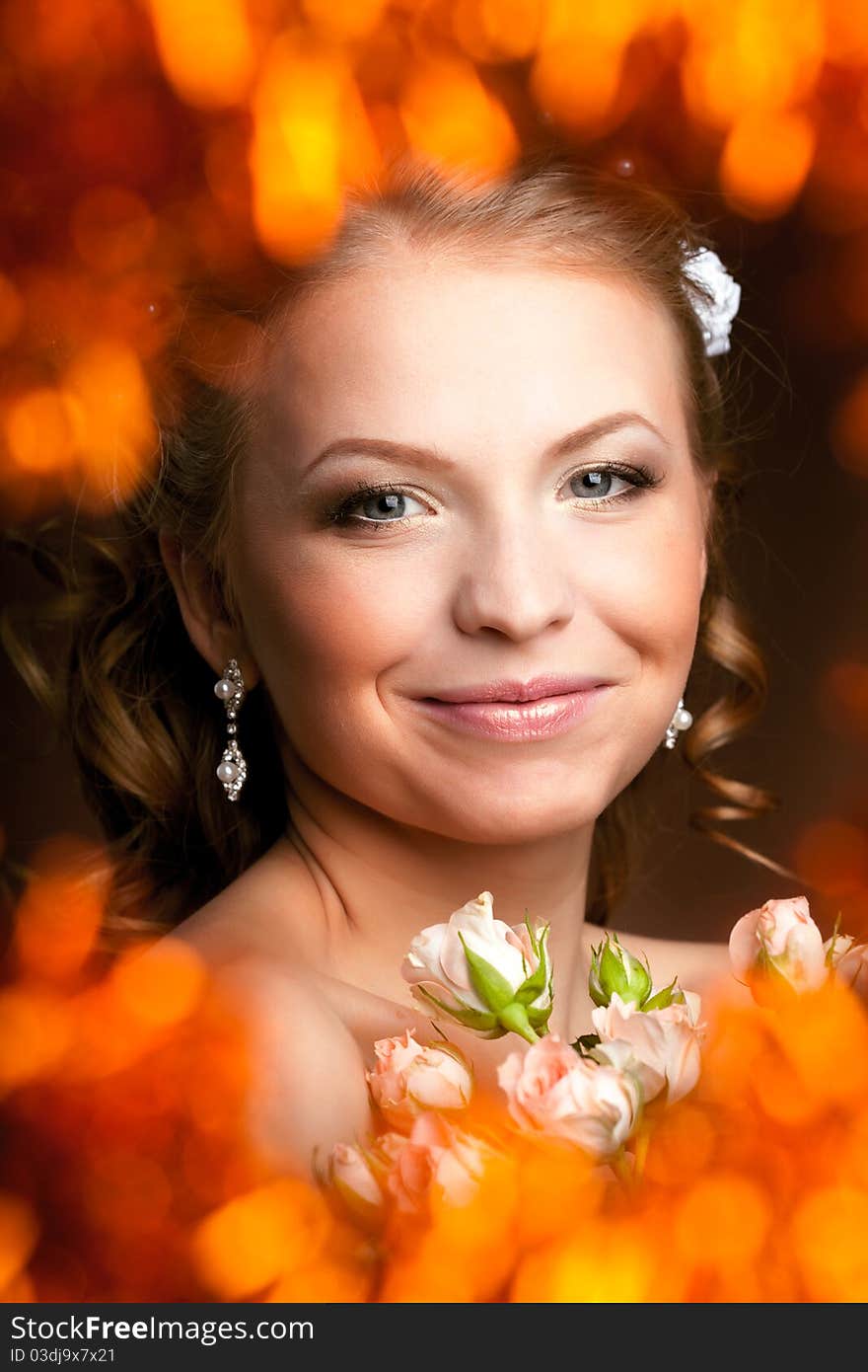 Luxury bride on a bright background