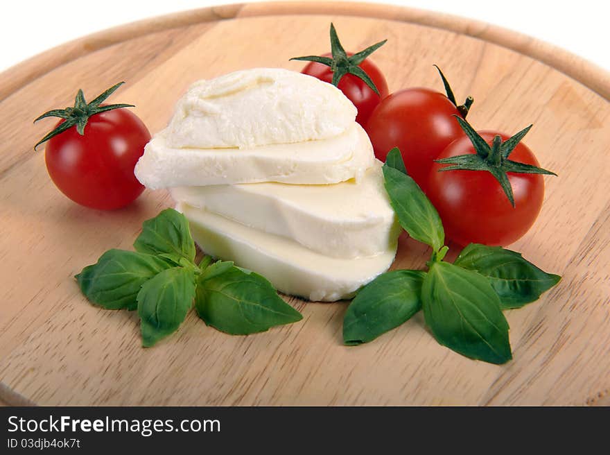 Mozzarella, Cherry Tomatoes, Basil