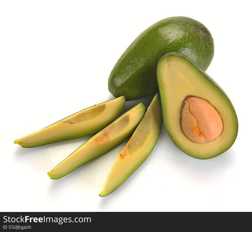 Ripe sliced avocado