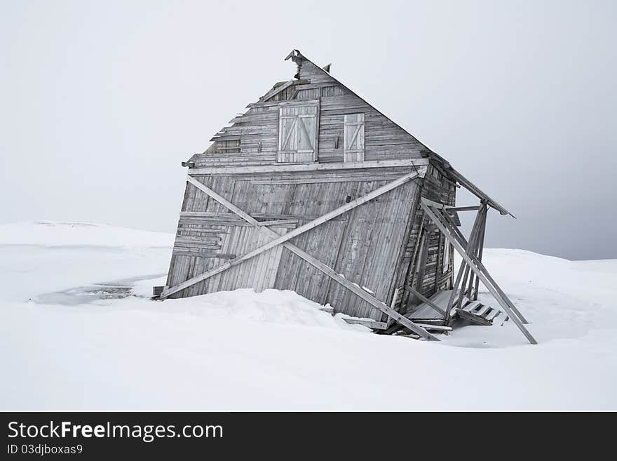 Old wooden building - Spitsbergen, Svalbard. Old wooden building - Spitsbergen, Svalbard