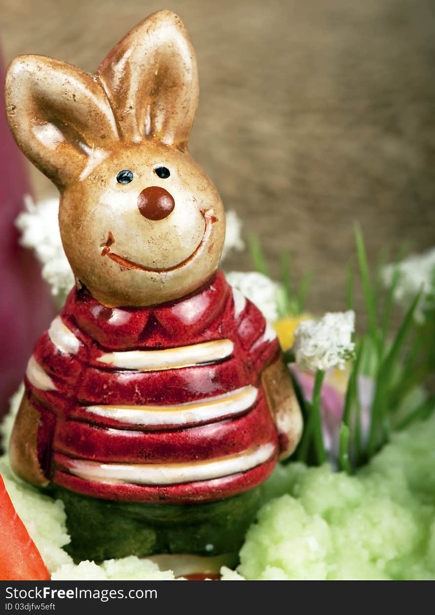 Easter Bunny figure  with blurred background