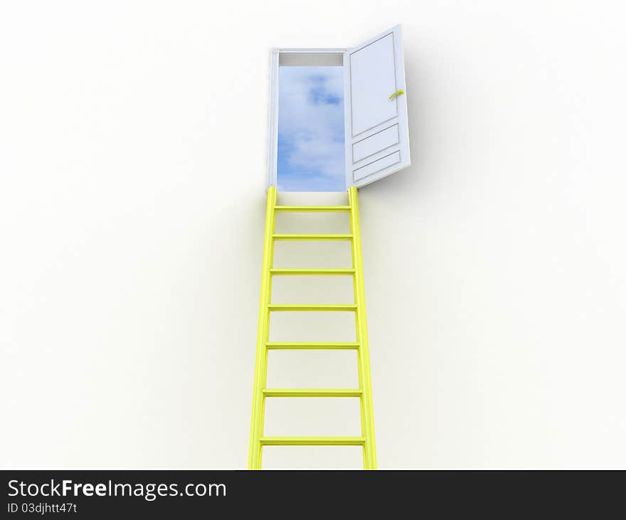 Ladder to solution. Success concept. Ladder to solution. Success concept.