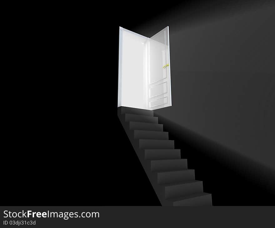 Stairway to the light. Success concept.