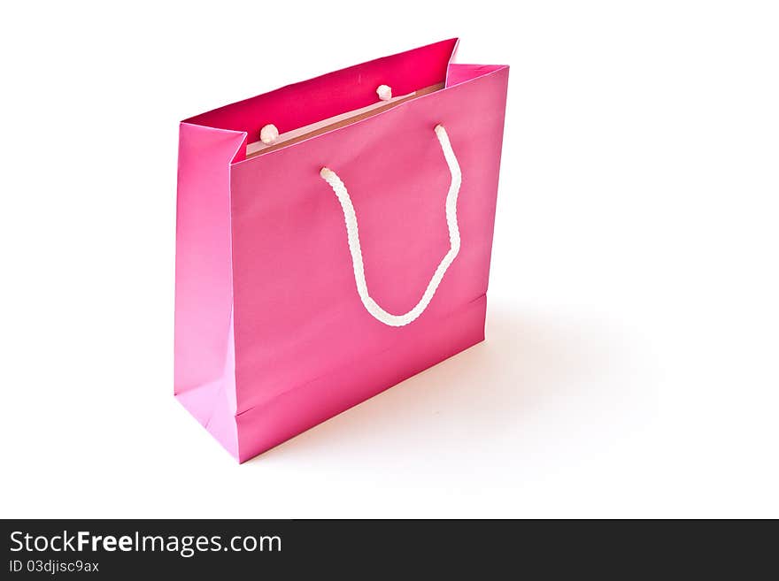 Pink shopping paper bag