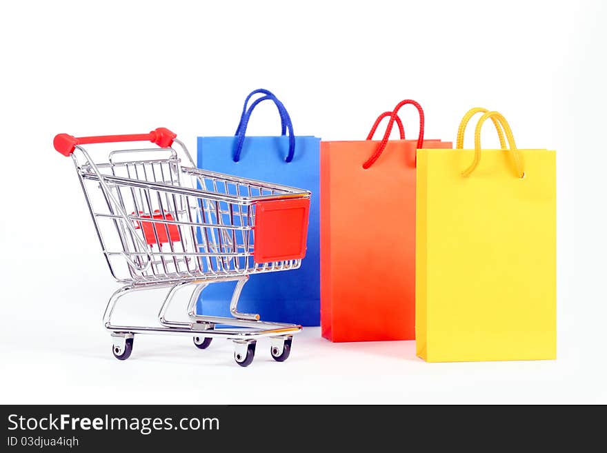 Shopping cart isolated on white background