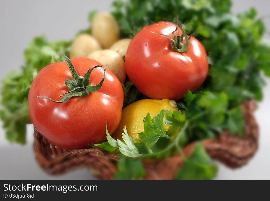 Tomatoes in a basket