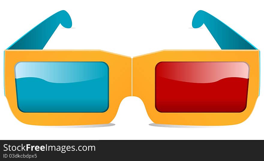 3d glasses isolated on white background