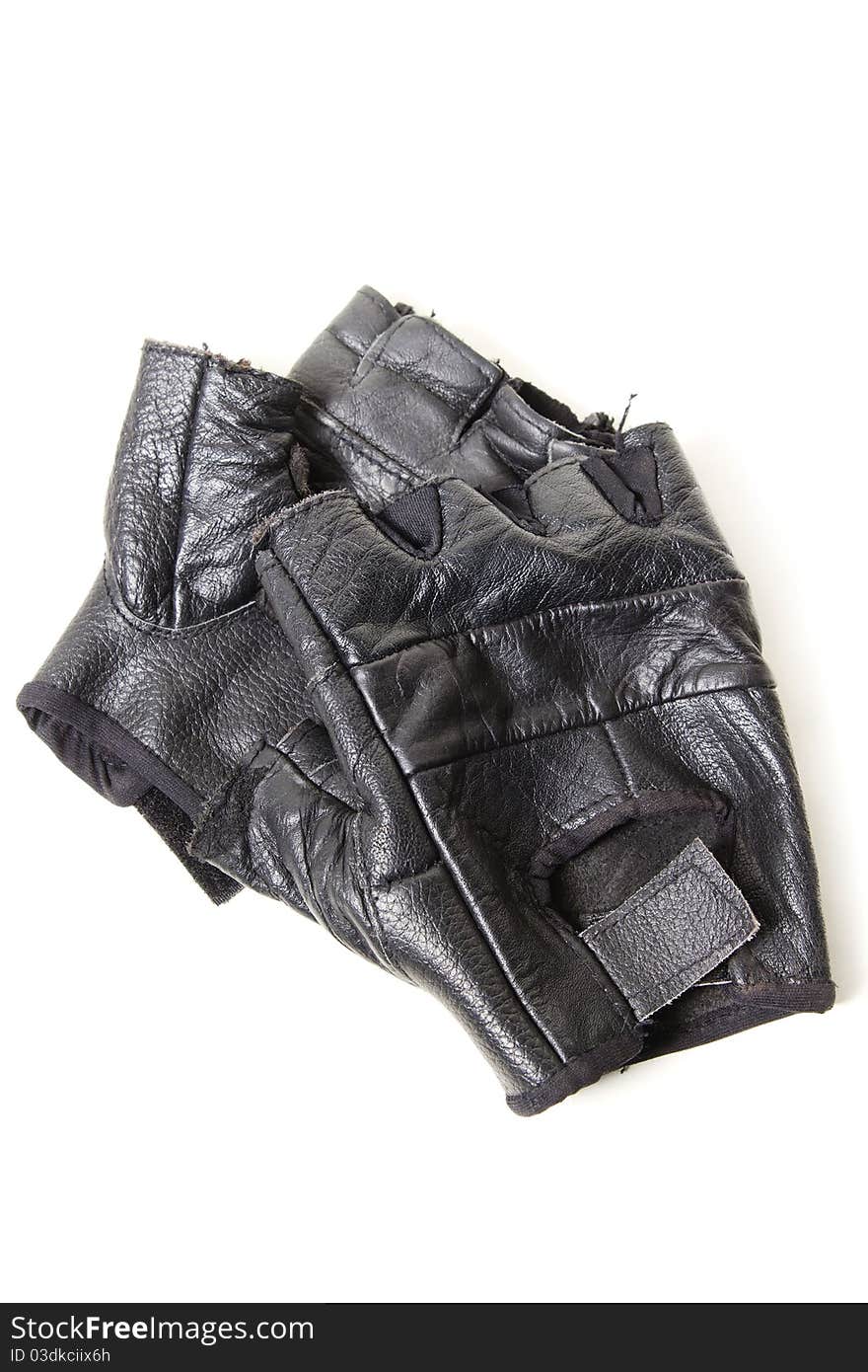 Old sporting gloves isolated