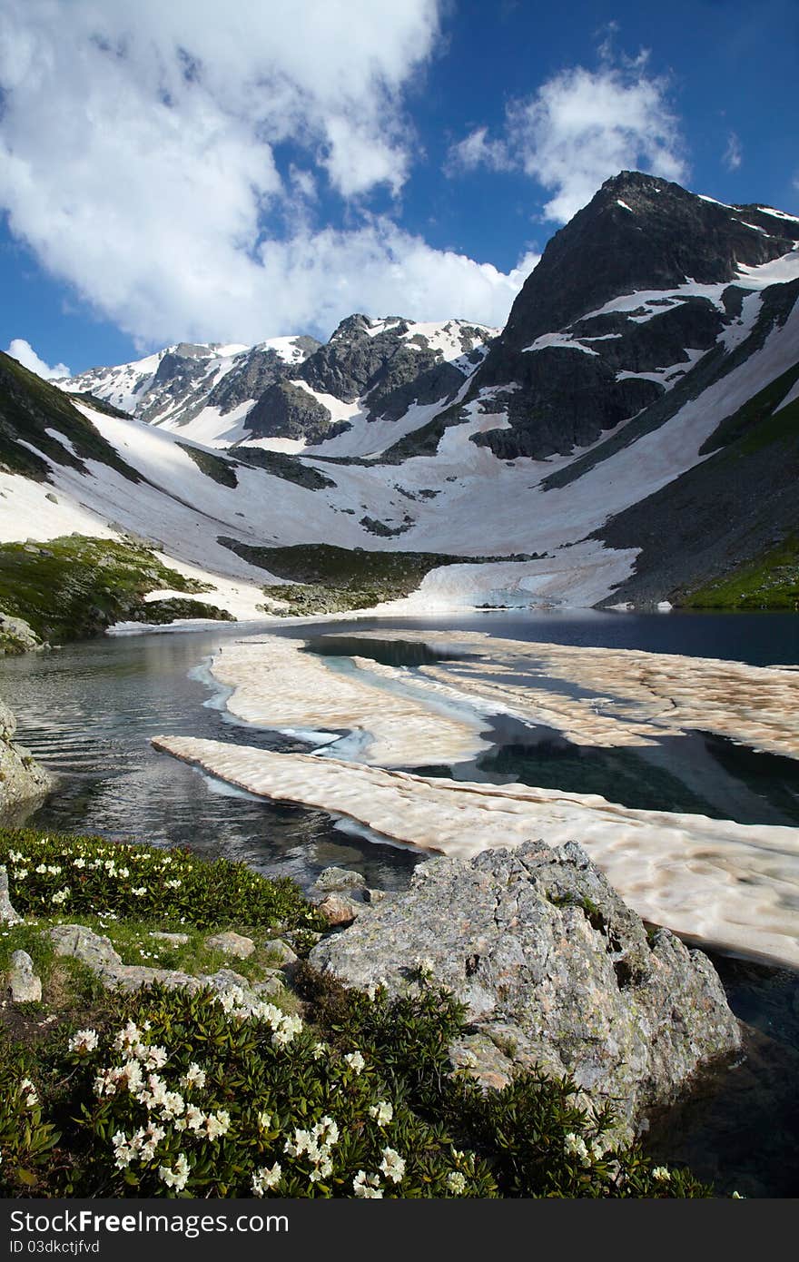 Mountains and lake