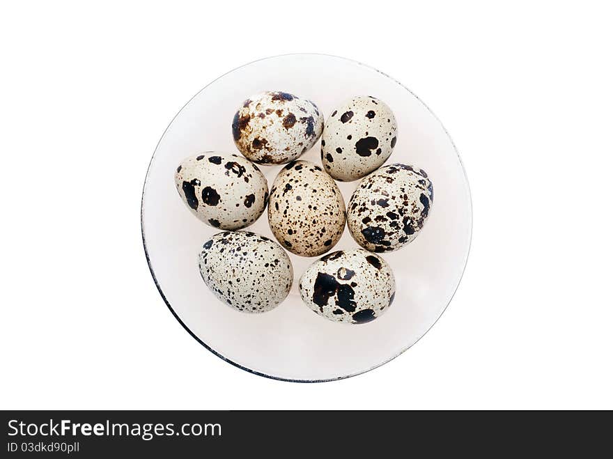 Eggs on plate, isolated on white