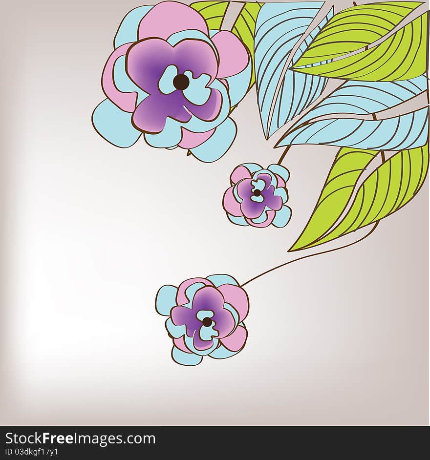 Art nouveau like flower pattern background