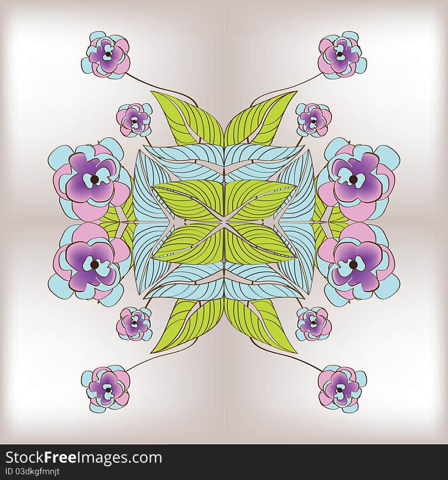 Art nouveau like flower pattern background