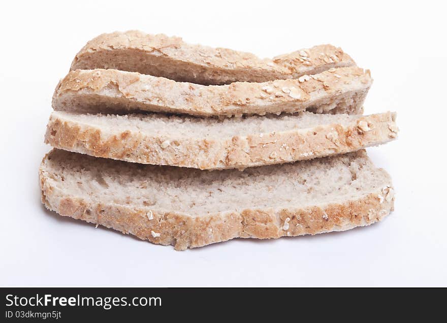 Whole wheat bread slices 
close up