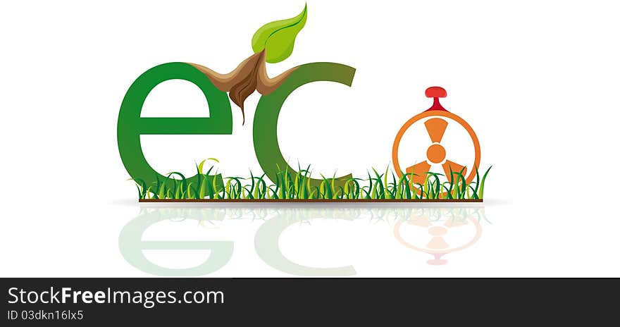 Environment logo, the letters eco grass. Environment logo, the letters eco grass