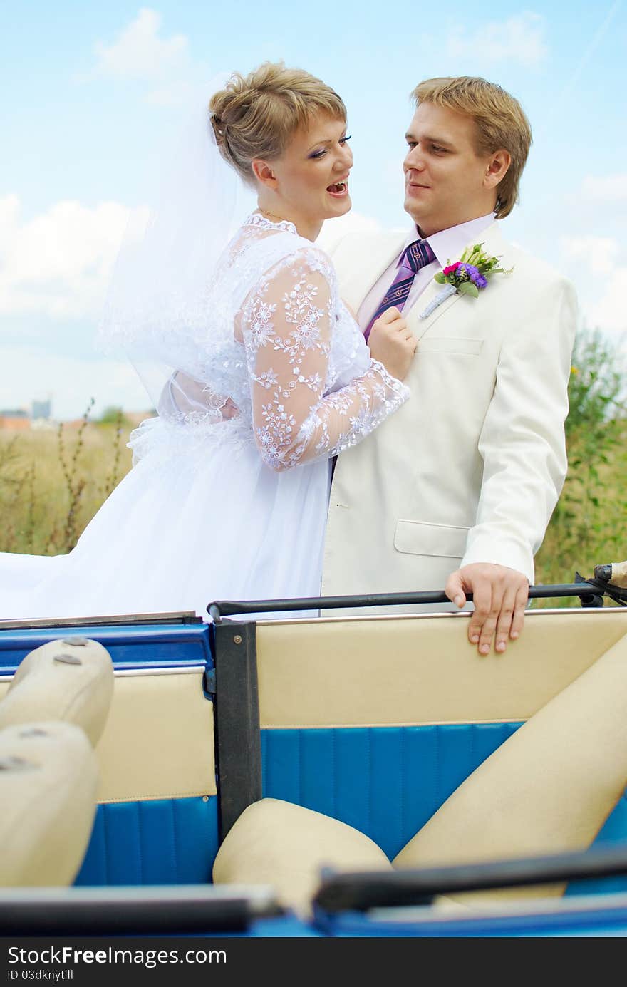 Bride And Groom Fooling With Funny Expressions