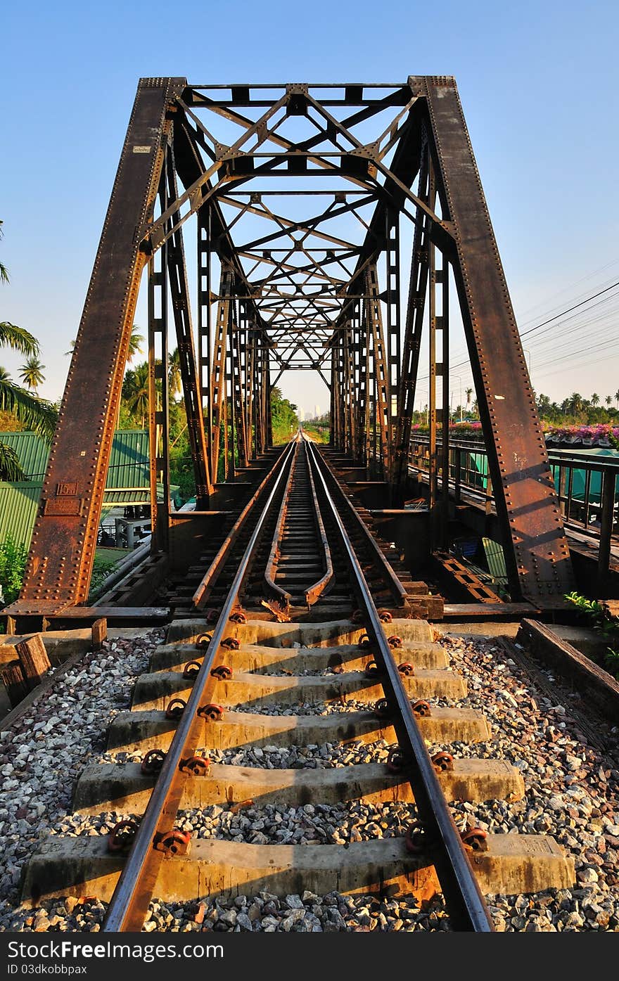 Railway bridge at Bangkoknoi, Talingchan, Thailand. It is near Talingchan floating market. Railway bridge at Bangkoknoi, Talingchan, Thailand. It is near Talingchan floating market.