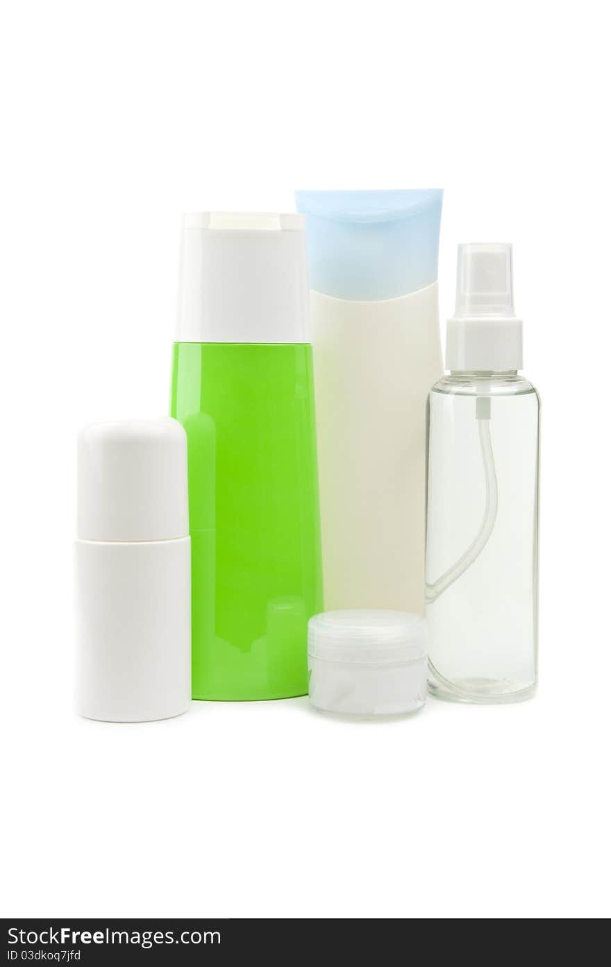 Cosmetic bottles isolated