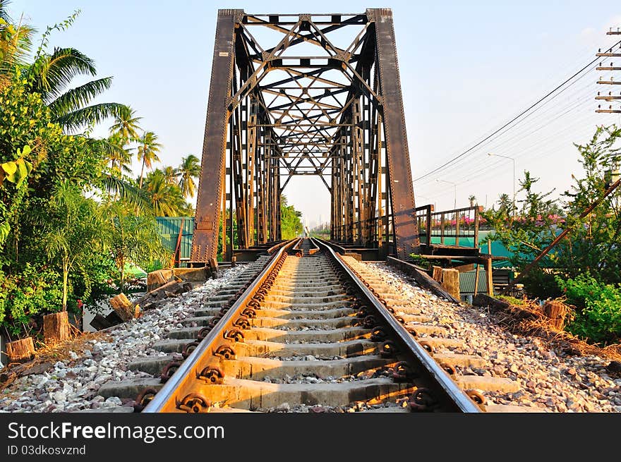 Railway bridge at Bangkoknoi, Talingchan, Thailand. It is near Talingchan floating market. Railway bridge at Bangkoknoi, Talingchan, Thailand. It is near Talingchan floating market.