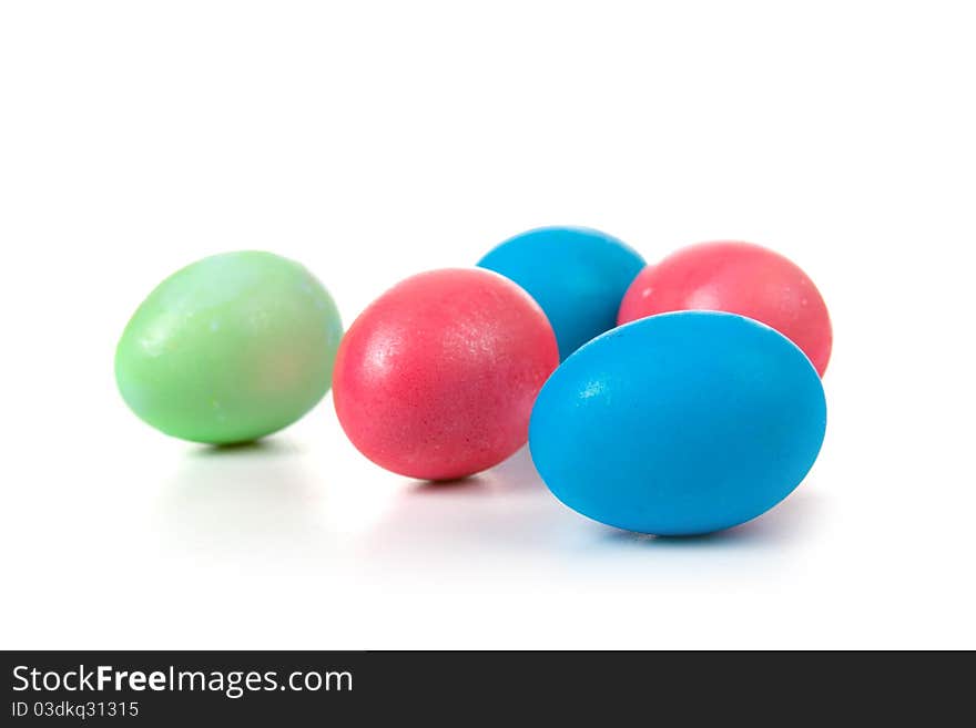 Easter eggs on a white background