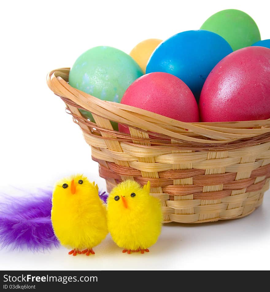 Easter still life on a white background