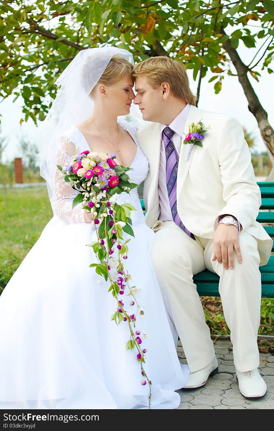 Bride And Groom Hugging