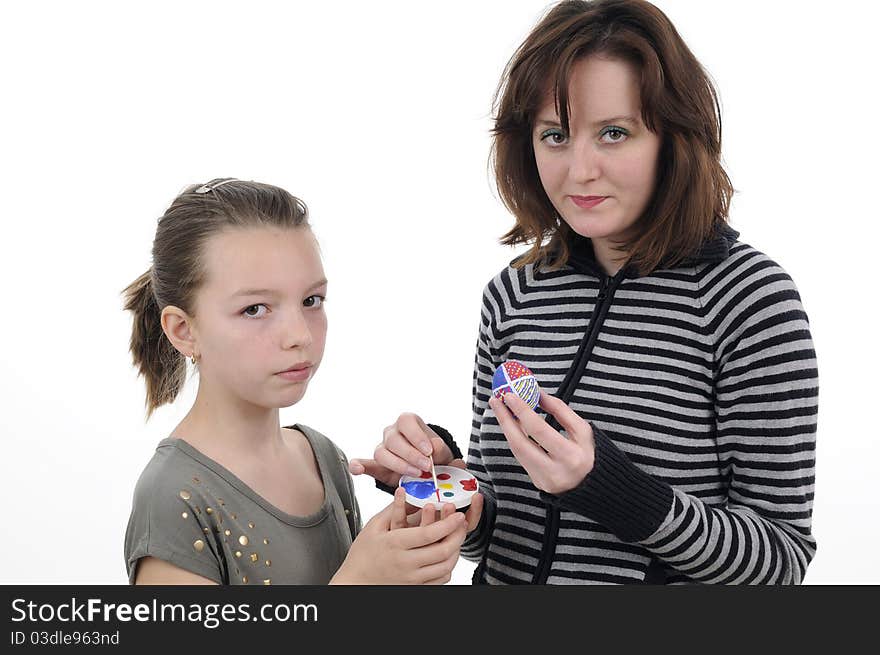 Friends Painting Easter Eggs