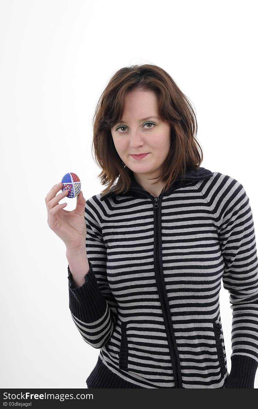 Woman showing easter egg