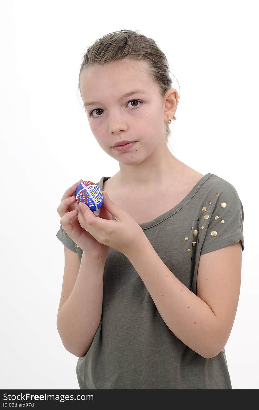 Beautiful girl creating traditional easter eggs. Beautiful girl creating traditional easter eggs