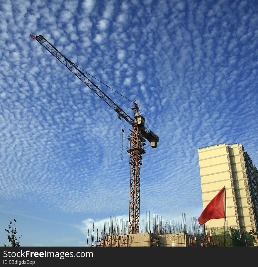 Cranes at construction site