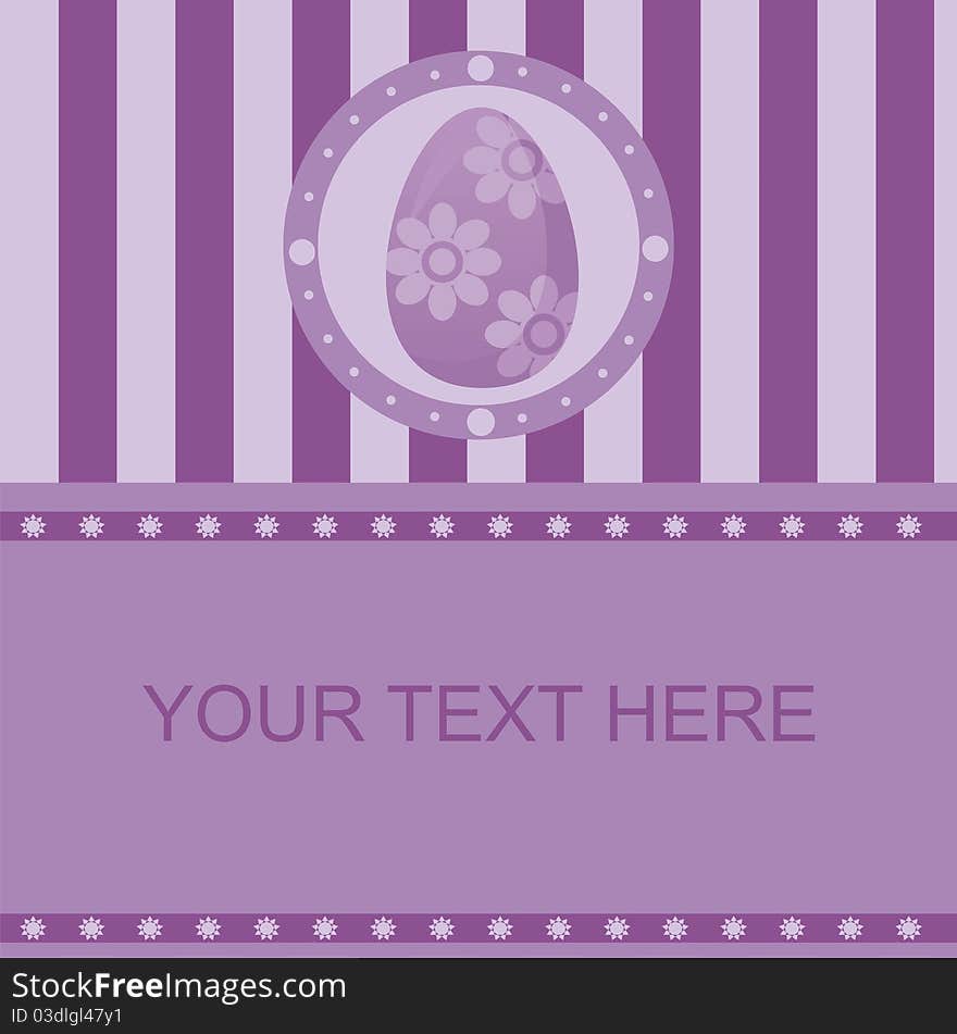 Cute purple frame with easter egg. Cute purple frame with easter egg