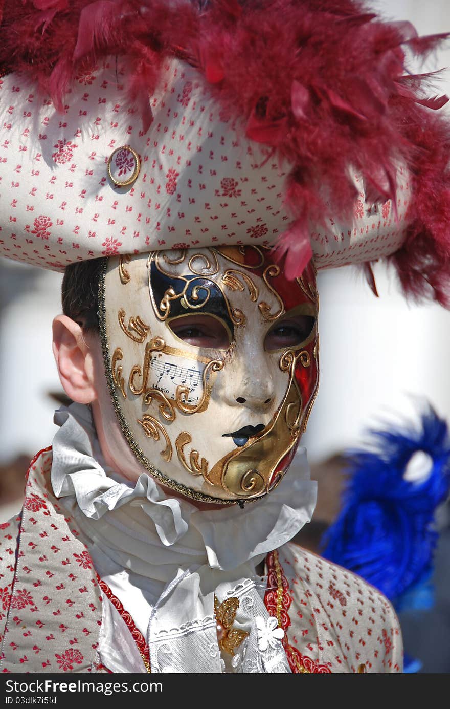 Portrait of a Venetian masked man. Portrait of a Venetian masked man