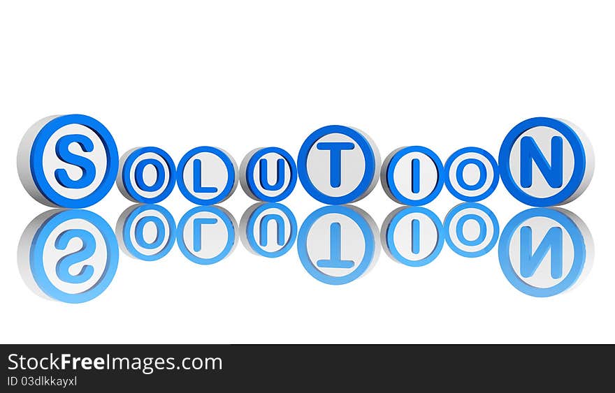 3d blue white circles with text solution