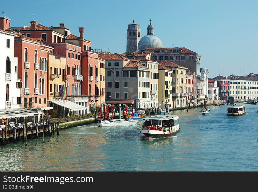 Venice grand canal view,Italy. Old Venice -unesco heritage site