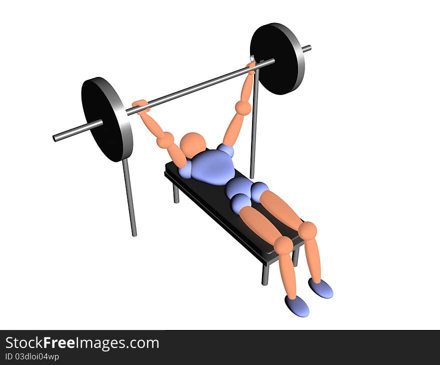 3d image concerning a weight lifter athlete. 3d image concerning a weight lifter athlete