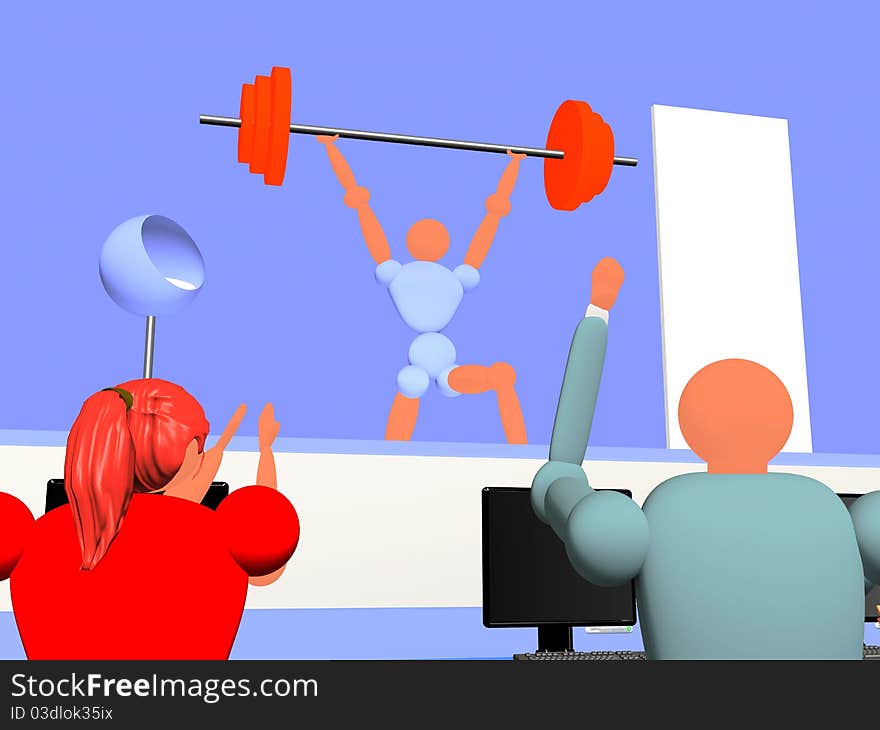 3d image concerning a weight lifter athlete. 3d image concerning a weight lifter athlete