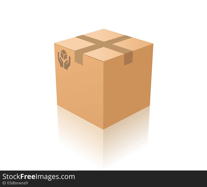 Illustration of an icon of a cardboard box