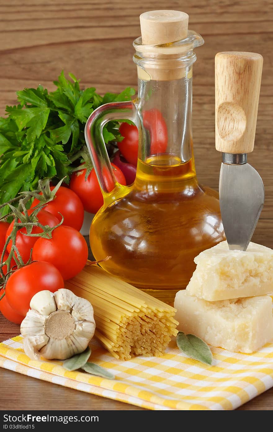 Pasta, cheese and vegetable.