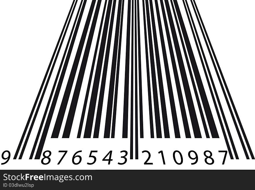 Barcode with tilt black lines. Barcode with tilt black lines