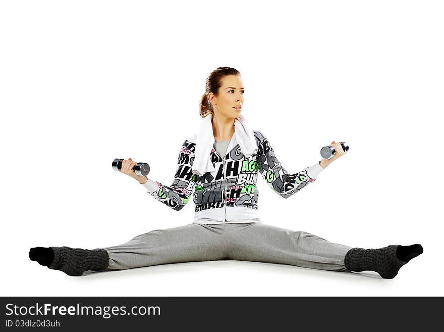 Girl sitting and exercising