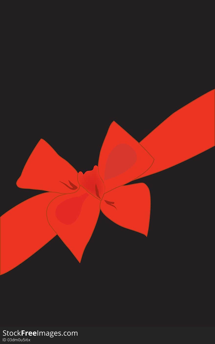 Background. A Red Bow With A Ribbon For Design