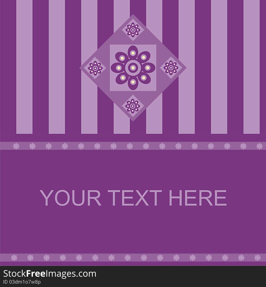 Cute purple frame with abstract flower. Cute purple frame with abstract flower