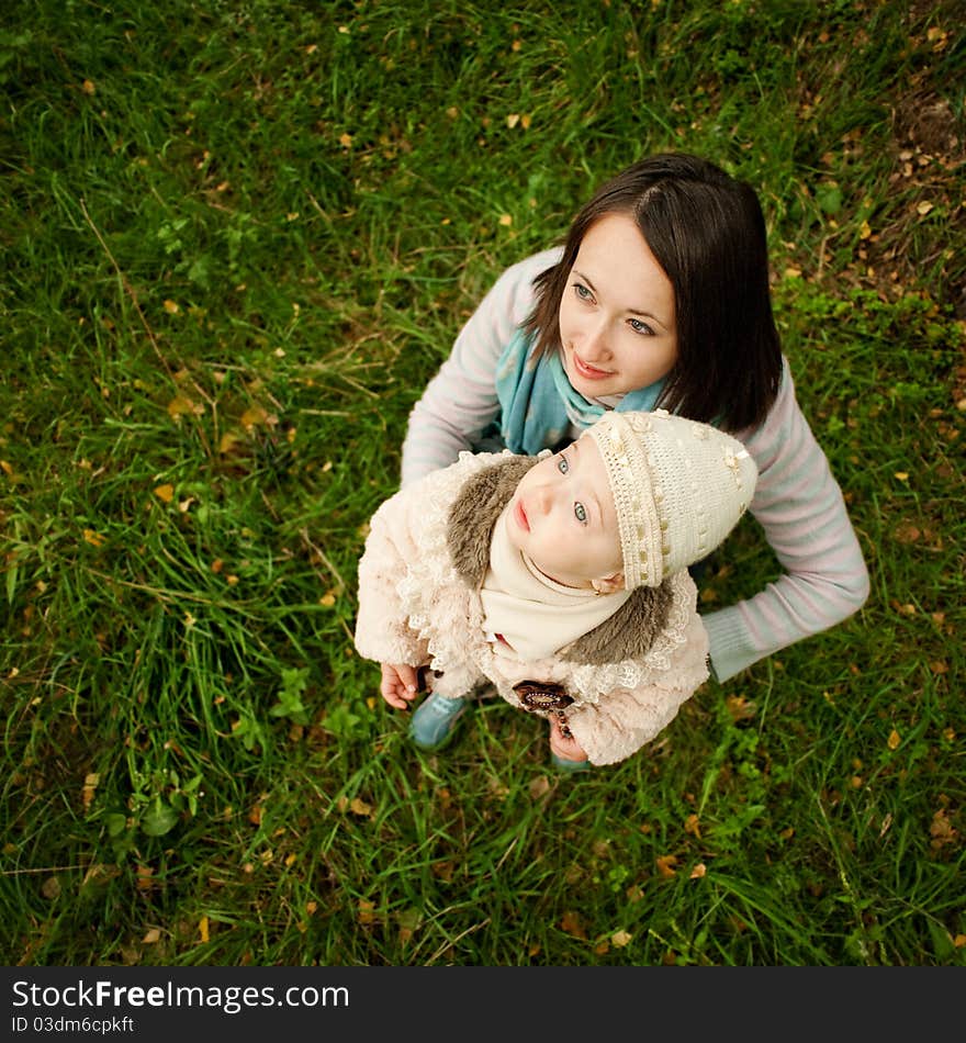 Mother and daughter on a walk