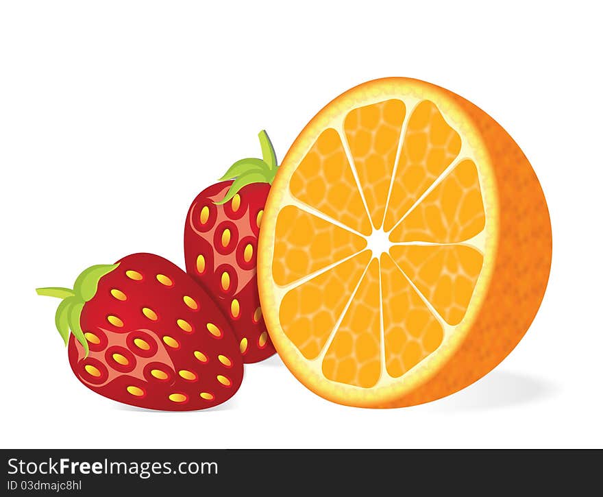 Orange And Strawberry Fruits