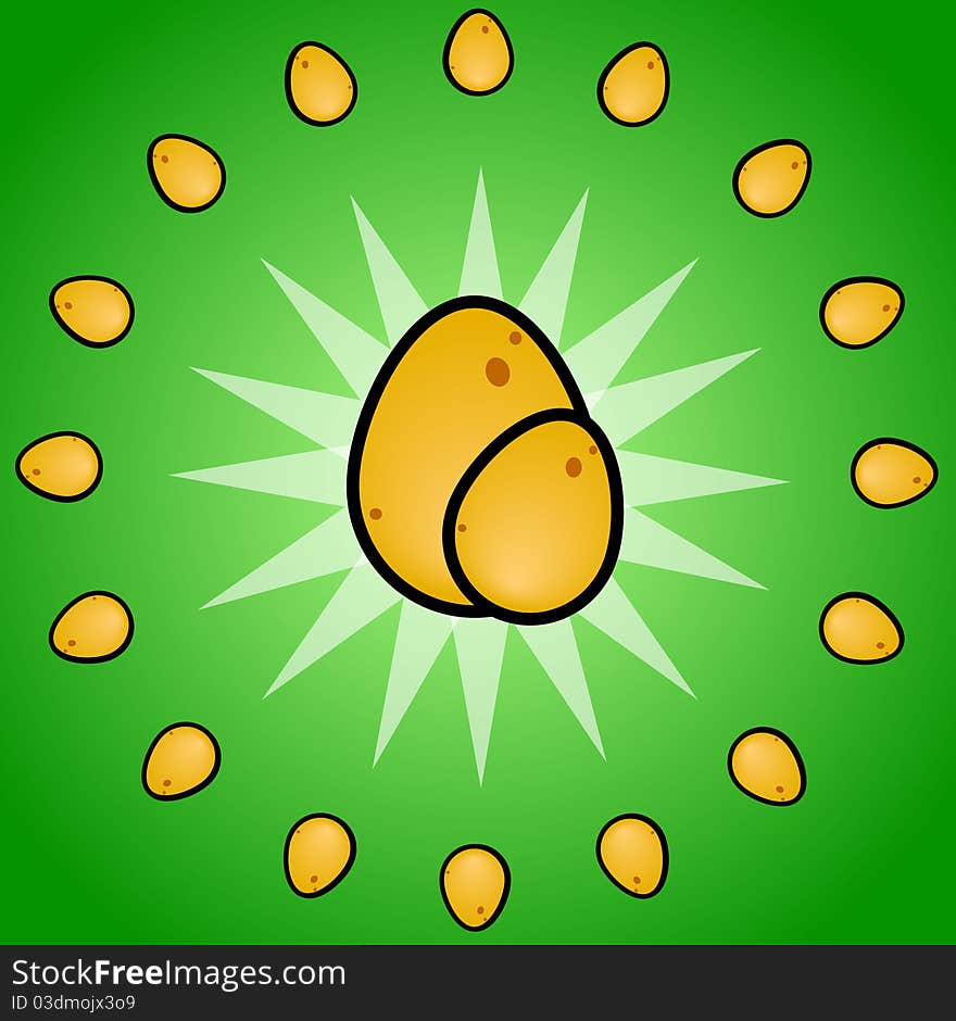 Illustrations of the main eggs in the center and also many other eggs in a circle surrounding the main eggs. Illustration useful for easter or food backgrounds. Eps 8 Compatable. Illustrations of the main eggs in the center and also many other eggs in a circle surrounding the main eggs. Illustration useful for easter or food backgrounds. Eps 8 Compatable